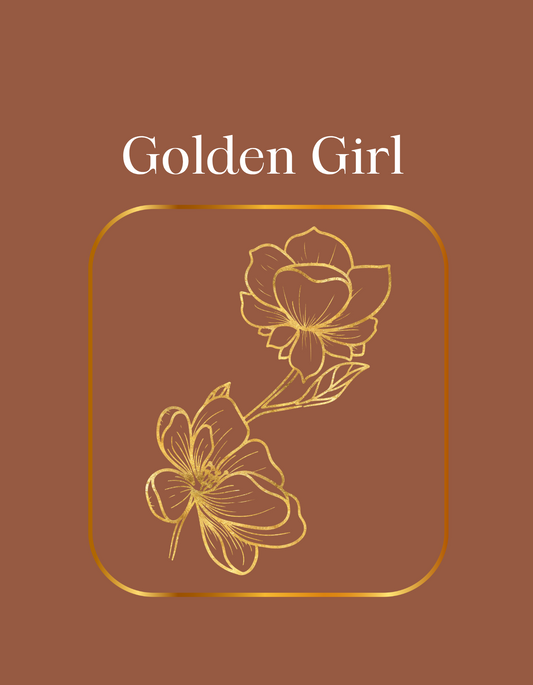 Golden Girl Aesthetic T-Shirt – Minimal Floral Graphic Tee