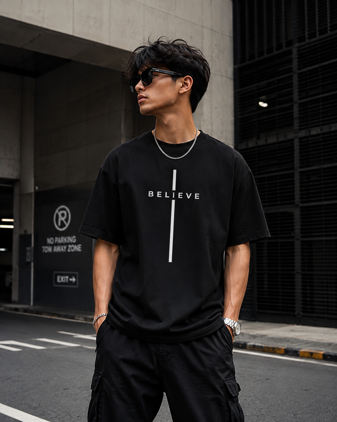 Believe Oversized T-Shirt | Premium Cotton Streetwear Tee for Men