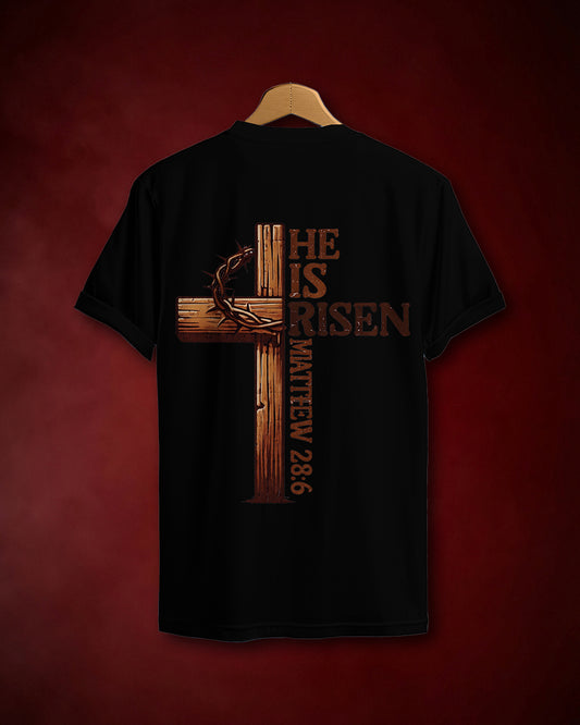 He Is Risen Cross T-Shirt | Easter Faith Tee