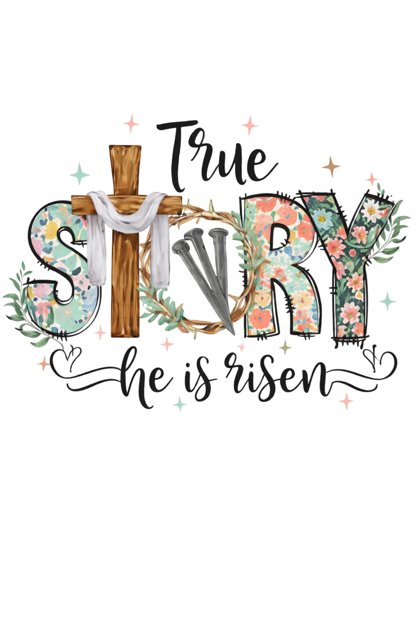 True Story He Is Risen Crop Top | Christian Easter Floral T-Shirt