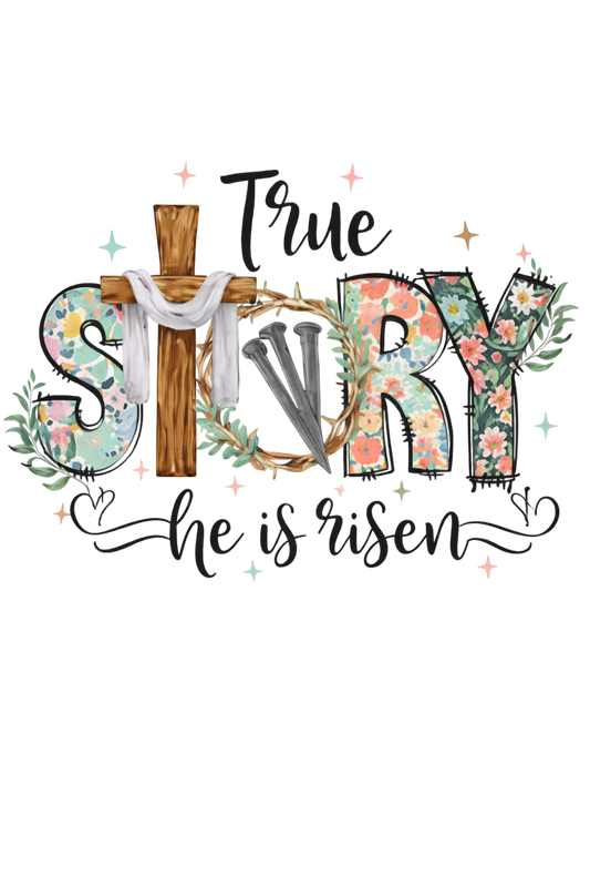 True Story He Is Risen Crop Top | Christian Easter Floral T-Shirt