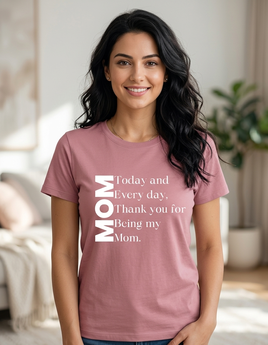 MOM Quote T-Shirt – “Thank You Mom” Emotional Gift Tee | Mother’s Day Special Women’s Graphic Shirt