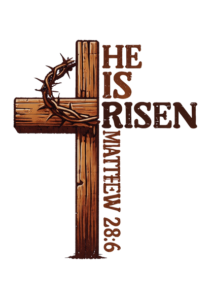 He Is Risen Cross T-Shirt | Easter Faith Tee