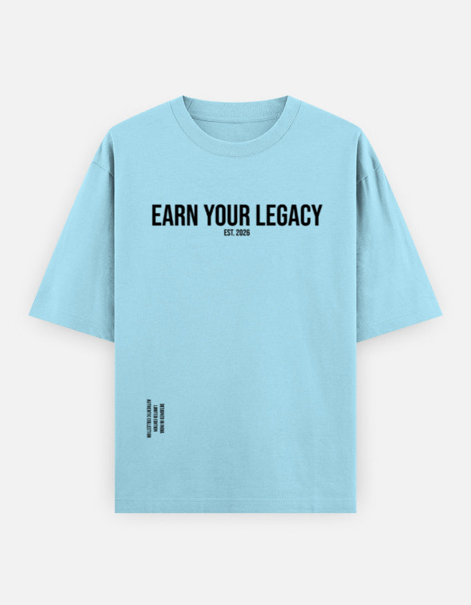 EARN YOUR LEGACY graphic oversized tee model
