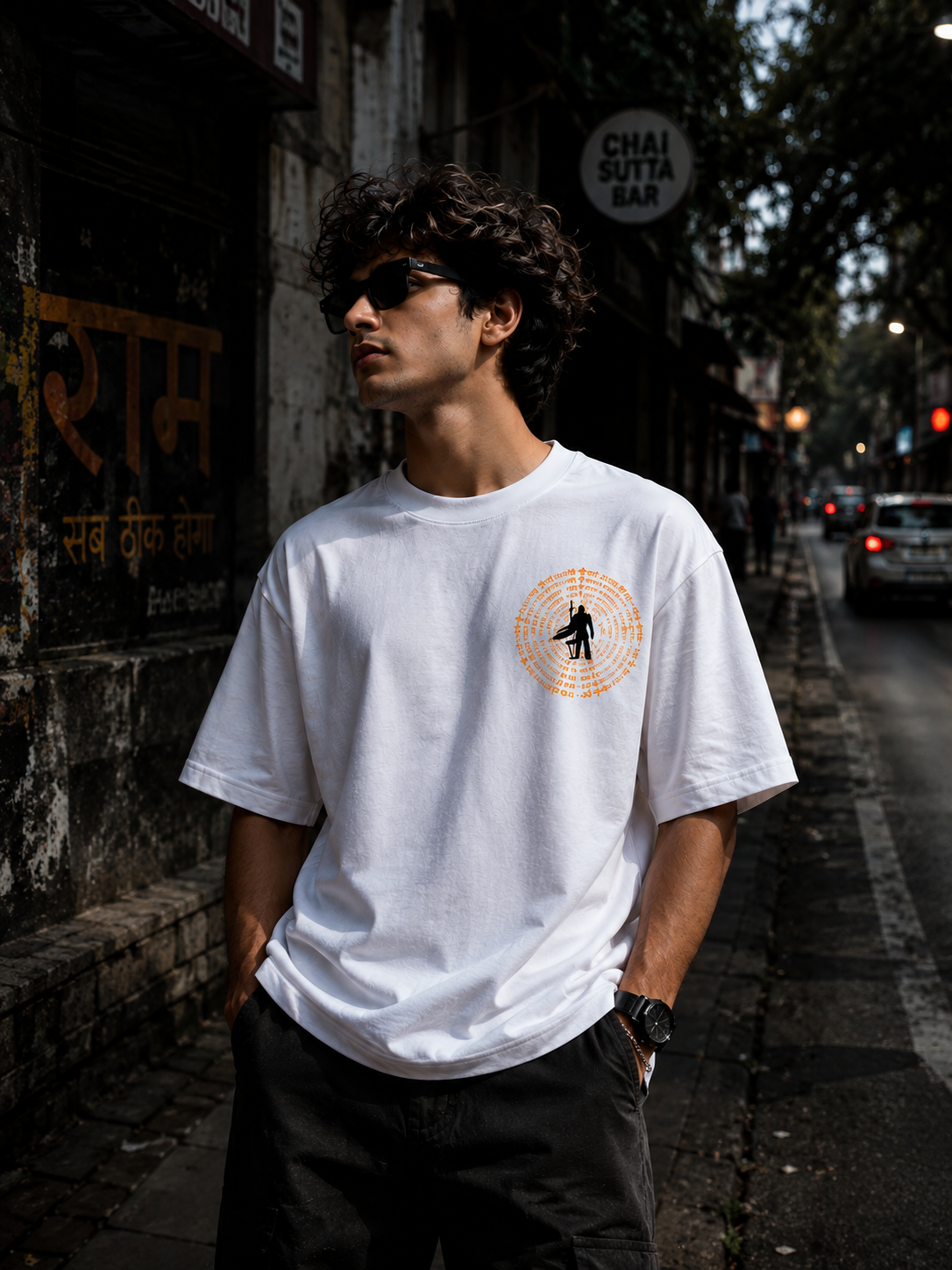 Jai Shree Ram Spiral Mandala Oversized T-Shirt | Premium Unisex Graphic Tee | Hindu Devotional Streetwear