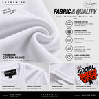Everywibe white Social Introvert T-shirt showing premium cotton fabric, soft texture and quality stitching