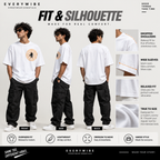 Everywibe Jai Shree Ram white oversized T-shirt showing relaxed fit, wide sleeves and drop shoulders