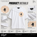 Everywibe Jai Shree Ram T-shirt showing orange spiral mandala graphic, ribbed neckline and sleeve details