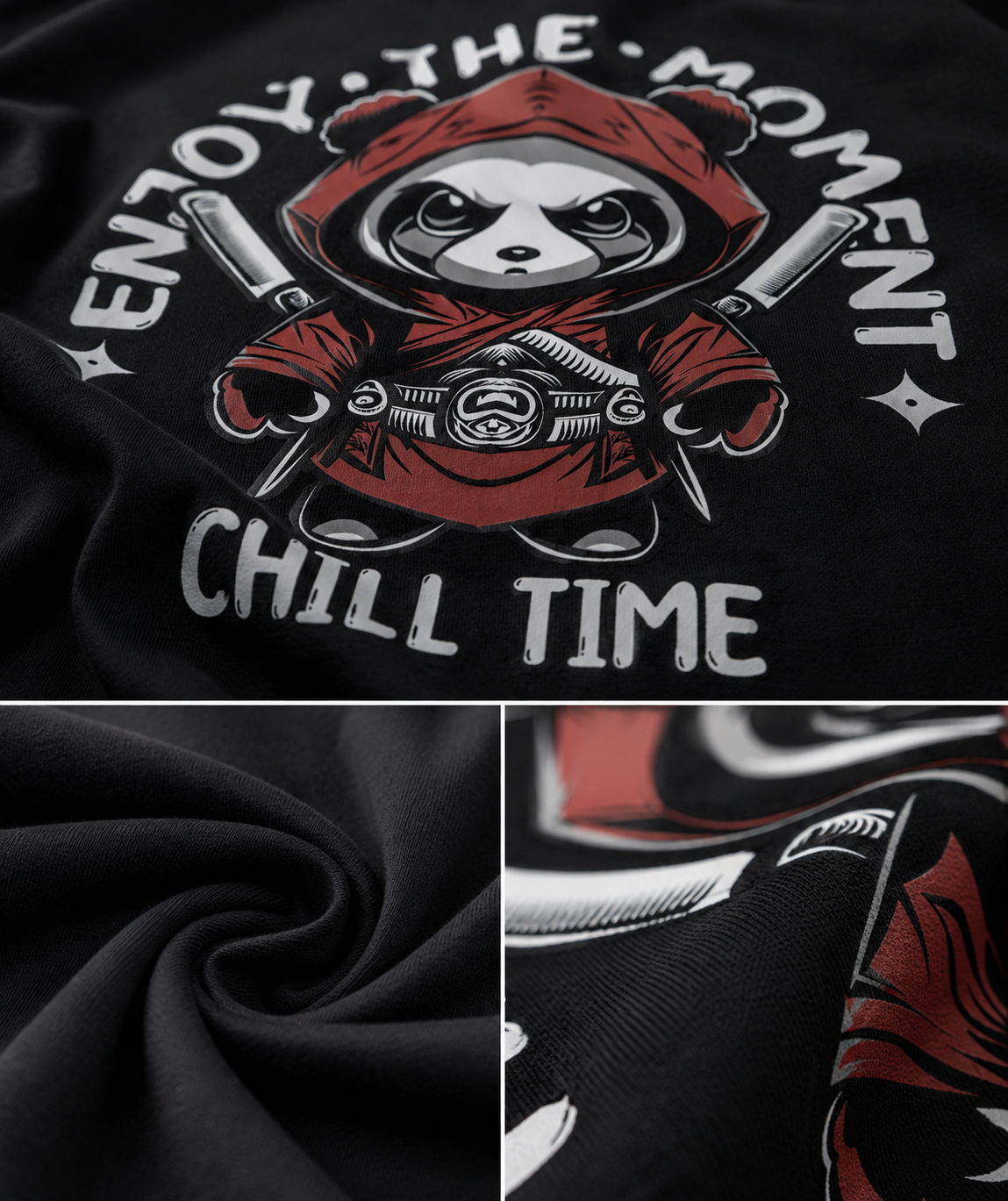 Oversized Panda Ninja Graphic T-Shirt – Enjoy The Moment