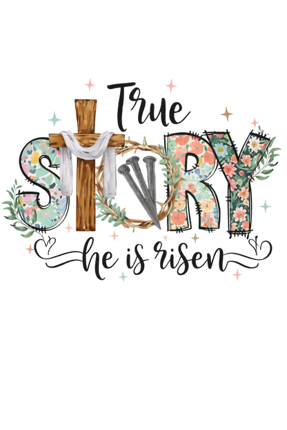 True Story He Is Risen Crop Top | Christian Easter Floral T-Shirt